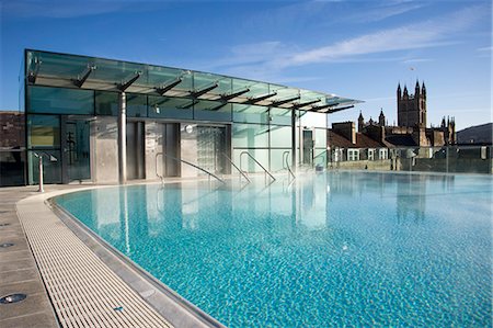 Roof top pool of Thermae Bath Spa,Bath,England Stock Photo - Rights-Managed, Code: 851-02963679