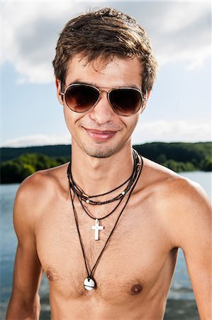 Young man with naked body, portrait Stock Photo - Rights-Managed, Code: 853-06442037