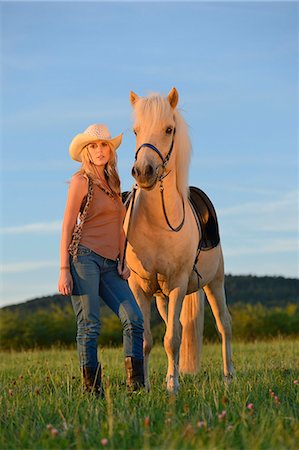 simsearch:853-06306120,k - Young woman with horse on meadow Stock Photo - Rights-Managed, Code: 853-06442150