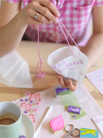 woman doing handicraft, close-up Stock Photo - Rights-Managed, Code: 853-02914310