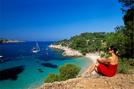 woman at Cala Salad, Ibiza, Spain Stock Photo - Rights-Managed, Code: 853-02914471