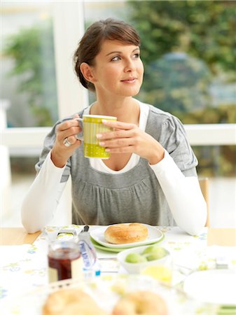 Woman having breakfast Stock Photo - Rights-Managed, Code: 853-02913890