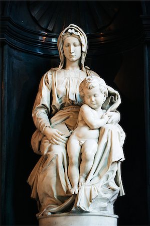 Europe, Belgium, Flanders, Bruges, Madonna and chilld statue by Michael Angelo, 1504, 13th century Onze Lieve Vrouwekerk, Church of our Lady, old town, Unesco World Heritage Site Stock Photo - Rights-Managed, Code: 862-05996860