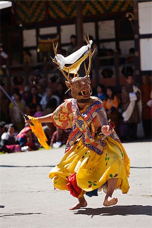 simsearch:841-05845843,k - A stag dancer at the Tamshingphala Choepa festival in Bumthang. Stock Photo - Rights-Managed, Code: 862-05996983