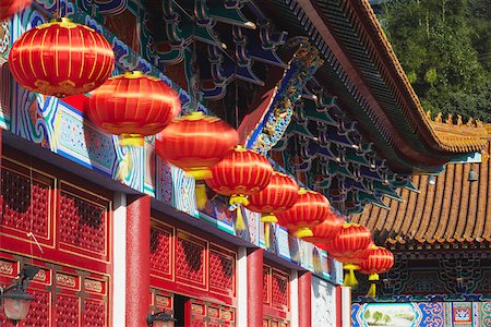 Lanterns at Western Monastery, Tsuen Wan, New Territories, Hong Kong, China Stock Photo - Rights-Managed, Code: 862-05997193