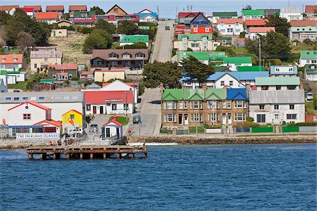 stanley - Colourful Stanley, the capital of the Falkland Islands. The Victorian style Jubilee Villas on the seafront were built in 1887 to commemorate Queen Victoria s Golden Jubilee. Stock Photo - Rights-Managed, Code: 862-05997628