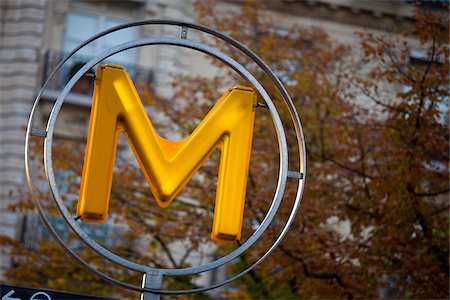station sign - France, Paris. The Metro Sign Stock Photo - Rights-Managed, Code: 862-05997728