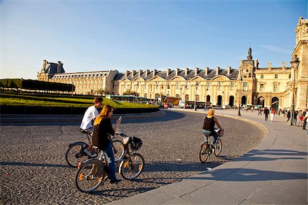paris city road photo - Palais du Louvre or Louvre Palace museum in the evening light, Paris, France, Europe Stock Photo - Rights-Managed, Code: 862-05997748