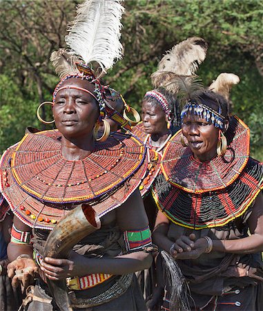 simsearch:862-03888708,k - Pokot women sing and dance at the conclusion of a Sapana ceremony. Stock Photo - Rights-Managed, Code: 862-05998515