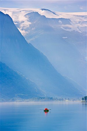 Norway, Western Fjords, Nordfjord, people in rowing boat Stock Photo - Rights-Managed, Code: 862-05998736