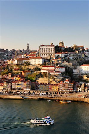 Oporto. Ribeira, a Unesco World Heritage Site at dusk. Portugal Stock Photo - Rights-Managed, Code: 862-05998993