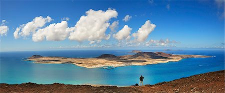 simsearch:862-05999254,k - Île de Graciosa, vue depuis le Mirador del Rio. Lanzarote, îles Canaries Photographie de stock - Rights-Managed, Code: 862-05999243