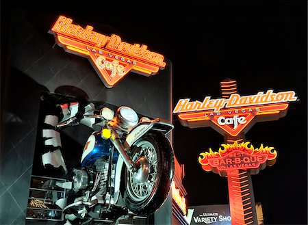 simsearch:862-08274106,k - U.S.A., Nevada, Las Vegas, Harley Davidson Cafe Stock Photo - Rights-Managed, Code: 862-05999684