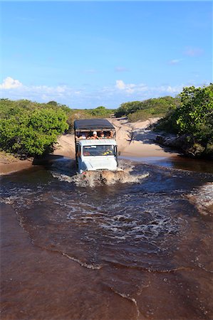 South America, Brazil, Maranhao, Parque Nacional dos Lencois Maranhenses, a Toyota Bandeirante crosses a black water creek in the Lencois Maranhenses National Park Stock Photo - Rights-Managed, Code: 862-06540920