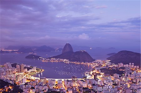 rio skyline - Brazil, Rio de Janeiro, Sugar Loaf and Morro de Urca in Botafogo Bay in Rio de Janeiro City Stock Photo - Rights-Managed, Code: 862-06540952