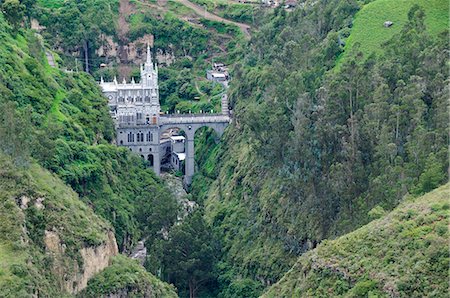 Church in the canyon at Las Lajas, Colombia, South America Photographie de stock - Rights-Managed, Code: 862-06541100