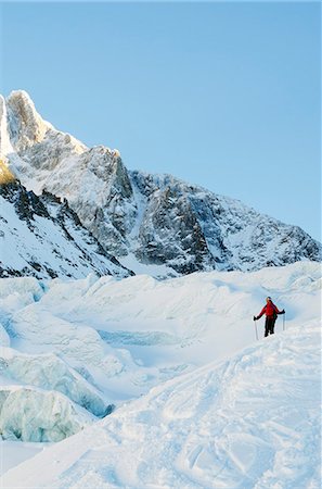 Europe, France, French Alps, Haute Savoie, Chamonix, off piste skier in Argentiere and Grand Montet ski area MR Stock Photo - Rights-Managed, Code: 862-06541614