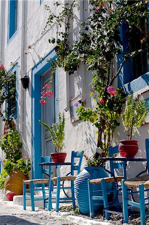 flowers greece - Greece, Kos, Southern Europe. A typically decorated house Stock Photo - Rights-Managed, Code: 862-06541851