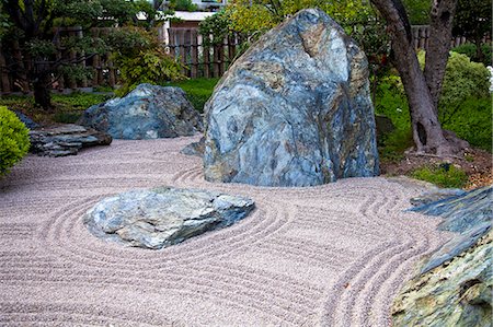 rocks and stones and sand - Zen Garden at Japanese Gardens in Larvotto, Principality of Monaco, Europe Stock Photo - Rights-Managed, Code: 862-06542393