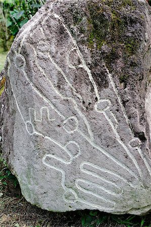 Rock carving at Sitio Barrilles, Sito Archeologico di Chiriqui, Panama, Central America Stock Photo - Rights-Managed, Code: 862-06542635