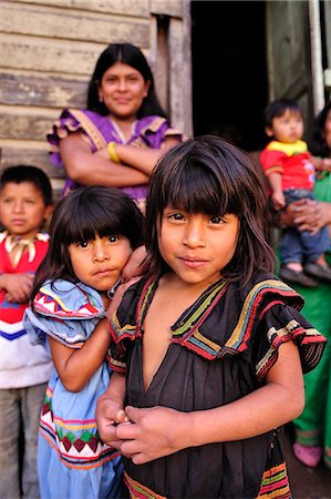 poor - Image of Family outside of dwelling in Panama, Central America. Stock Photo - Rights-Managed, Code: 862-06542632