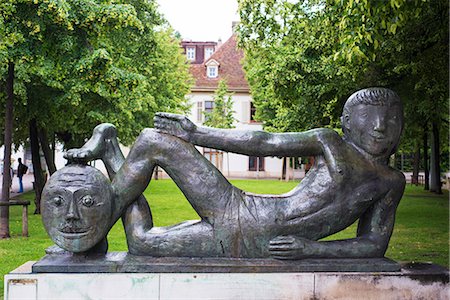 Europe, Switzerland, Basel, statue in Totentanz, Dance of Death, Park Stock Photo - Rights-Managed, Code: 862-06543115
