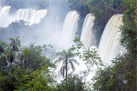 parana river - South America, Brazil, Parana, the Iguazu falls in full flood and lying on the frontier of Brazil and Argentina. Stock Photo - Rights-Managed, Code: 862-06675985