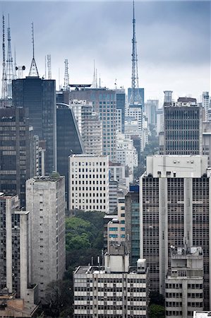 South America, Brazil, Sao Paulo, view along Alameda Santos showing the back of skyscrapers running along Avenida Paulista Stock Photo - Rights-Managed, Code: 862-06676120