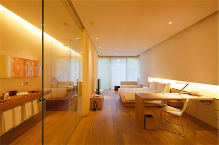 simsearch:862-05997261,k - China, Beijing, Sanlitun Village. Bedroom at The Opposite House hotel. Stock Photo - Rights-Managed, Code: 862-06676165