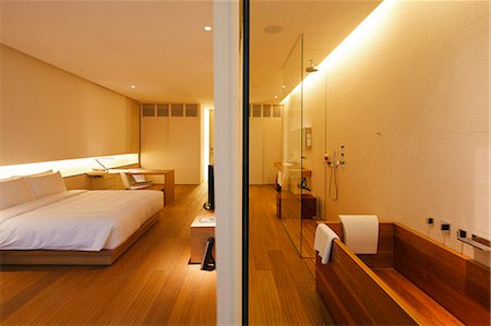 simsearch:862-05997261,k - China, Beijing, Sanlitun Village. Bedroom at The Opposite House hotel. Stock Photo - Rights-Managed, Code: 862-06676167