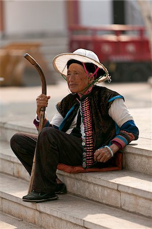 China, Yunnan, Xingmeng. A  Mongolian lady in the small village of Xingmeng, west of Tonghai, where some 4000 Mongolian descendants of members of Kublai Khan s expeditionary force still reside. Stock Photo - Rights-Managed, Code: 862-06676242
