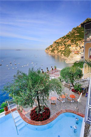 Italy, Campania, Salerno district, Peninsula of Sorrento, Positano. Hotel Marincanto, pool. Stock Photo - Rights-Managed, Code: 862-06677009