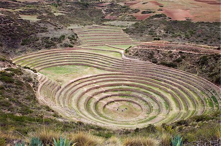 simsearch:862-06677365,k - South America, Peru, Cusco, Sacred Valley, Maras. General view of Moray   verdant pre Hispanic terraces made by the Incas and probably used for agricultural experiments Stock Photo - Rights-Managed, Code: 862-06677358