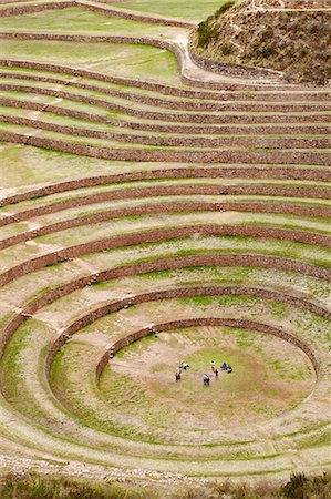 simsearch:862-06677365,k - South America, Peru, Cusco, Sacred Valley, Maras. General view of Moray   verdant pre Hispanic terraces made by the Incas and probably used for agricultural experiments Stock Photo - Rights-Managed, Code: 862-06677359