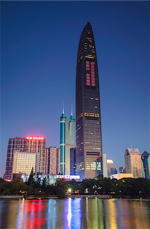 shenzhen - Kingkey 100 Finance Building, Shenzhen, Guangdong, China Stock Photo - Rights-Managed, Code: 862-06825186