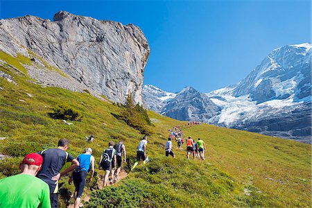 running a marathon - Europe, Swiss Alps, Switzerland, Bernese Oberland, Swiss Alps Jungfrau-Aletsch, Unesco World Heritage site, Jungfrau marathon Stock Photo - Rights-Managed, Code: 862-06826249