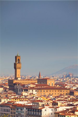 Italy, Tuscany, Florence. Palazzo Vecchio and overview of surroundings. Stock Photo - Rights-Managed, Code: 862-07690083