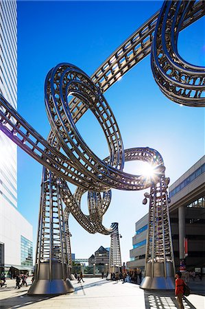 Asia, Japan, Honshu, Yokohama, modern art sculpture in Queen's Square Stock Photo - Rights-Managed, Code: 862-07690326