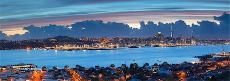 simsearch:862-07690507,k - View of Auckland and Devonport at sunset, Auckland, North Island, New Zealand Photographie de stock - Rights-Managed, Code: 862-07690535