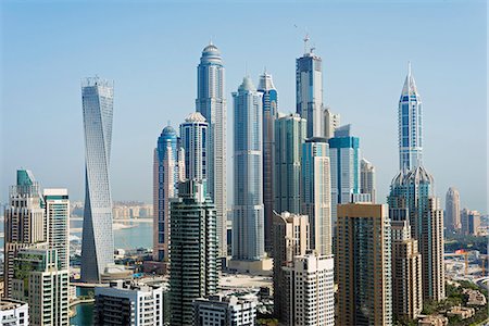 skyline and daytime - Middle East, United Arab Emirates, Dubai, Dubai Marina buildings Stock Photo - Rights-Managed, Code: 862-07690922