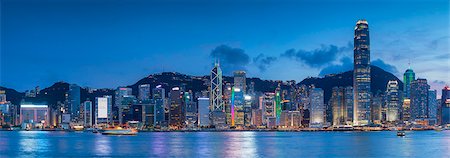 simsearch:862-05997261,k - View of Hong Kong Island skyline at sunset, Hong Kong Stock Photo - Rights-Managed, Code: 862-07909504