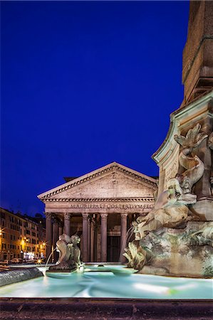 simsearch:862-06676770,k - The Fontana del Pantheon  located in the Piazza della Rotonda, Rome, in front of the Roman Pantheon, Sant' Eustachio, Rome, Lazio, Italy. Stock Photo - Rights-Managed, Code: 862-07910034