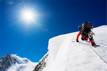 Europe, France, Haute Savoie, Rhone Alps, Chamonix Valley, Gouter north ridge on Mont Blanc (MR) Stock Photo - Rights-Managed, Code: 862-08090165