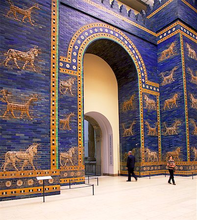 Germany, Berlin, Museum Island. The majestic Ishtar gate which served as entry to the inner city of Babylon at the Pergamon Museum. UNESCO. Stock Photo - Rights-Managed, Code: 862-08090262