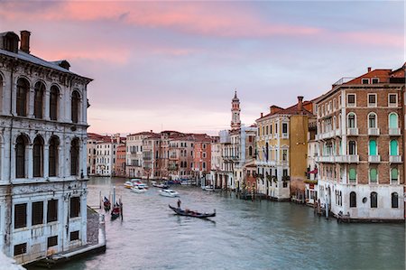 Italy, Veneto, Venice. Grand canal at sunset from Rialto bridge Stock Photo - Rights-Managed, Code: 862-08090410