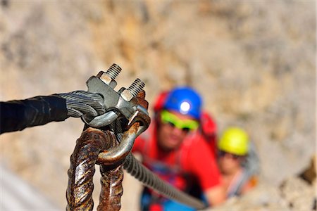 Mountain Climbing the climb up to Paterno, safety ropes, Sexten Dolomites, Alta Pusteria, South Tyrol, Italy, MR Stock Photo - Rights-Managed, Code: 862-08090506