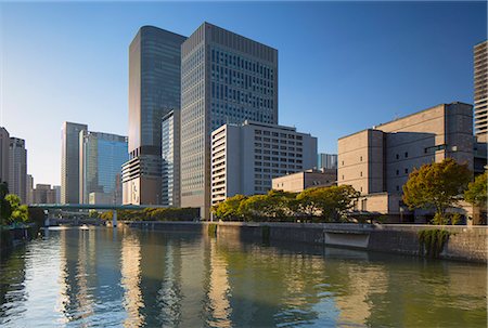 river in honshu - Skyscrapers on Nakanoshima island, Kita, Osaka, Kansai, Japan Stock Photo - Rights-Managed, Code: 862-08090630