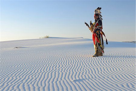 simsearch:862-08091424,k - Native American in full regalia, White Sands National Monument, New Mexico, USA MR Stock Photo - Rights-Managed, Code: 862-08091423