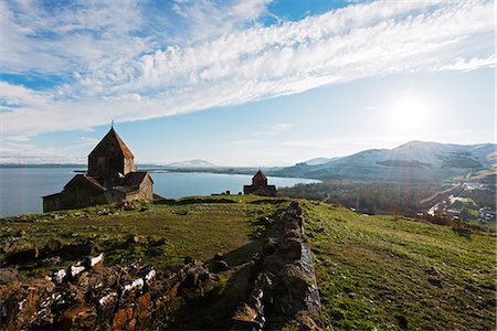 silhouette mountain peak - Eurasia, Caucasus region, Armenia, Gegharkunik province, Lake Sevan, Sevanavank monastery Stock Photo - Rights-Managed, Code: 862-08272865