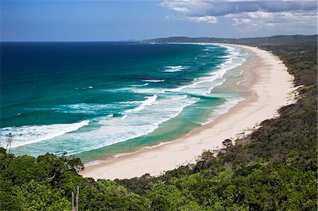 Byron Bay Beach, Arakwal National Park and the Tasman Sea viewed from Lighthouse Road, Byron Bay, New South Wales, Australia. Stock Photo - Rights-Managed, Code: 862-08272914